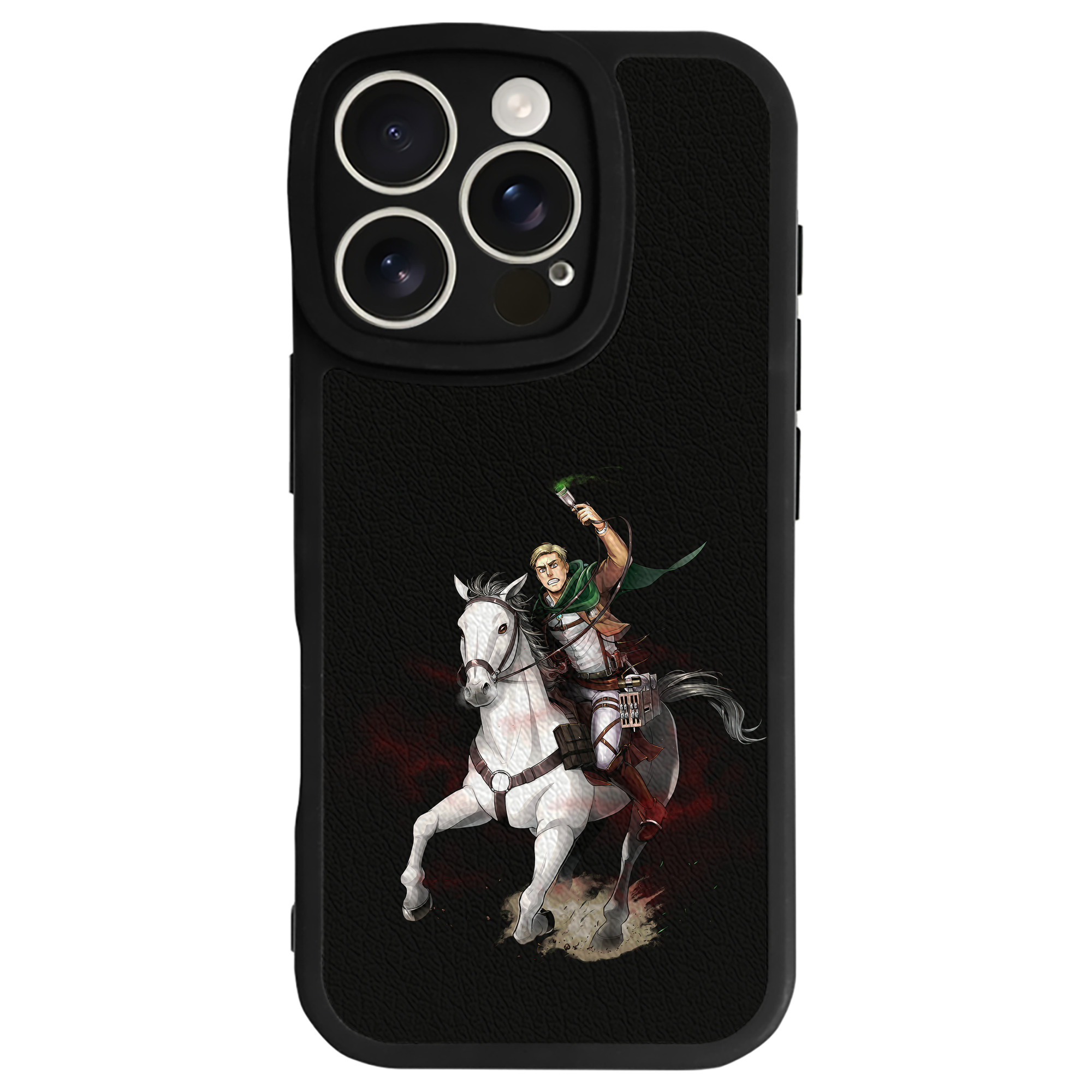 （画像用） 進撃の巨人 エルヴィン・スミス Attack on Titan Erwin Smith 【iPhone 16シリーズ対応】シリコンスマホケース（レザー調） 材質：シリコン